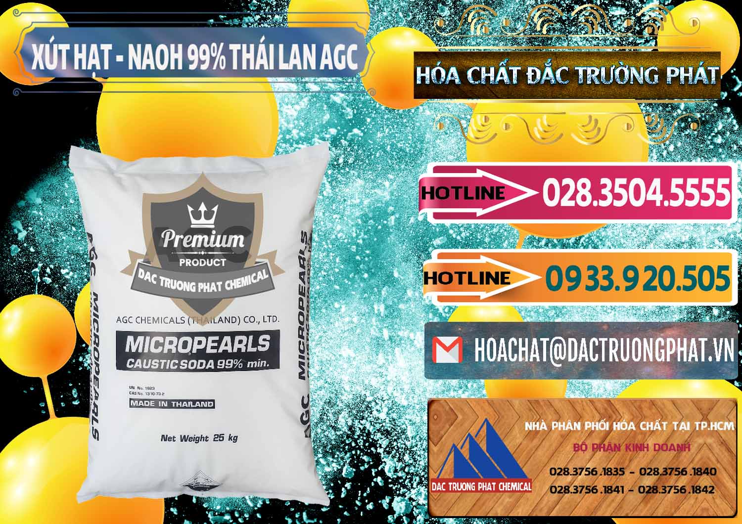 Công ty bán & phân phối Xút Hạt - NaOH Bột 99% AGC Thái Lan - 0168 - Cty nhập khẩu & phân phối hóa chất tại TP.HCM - dactruongphat.vn