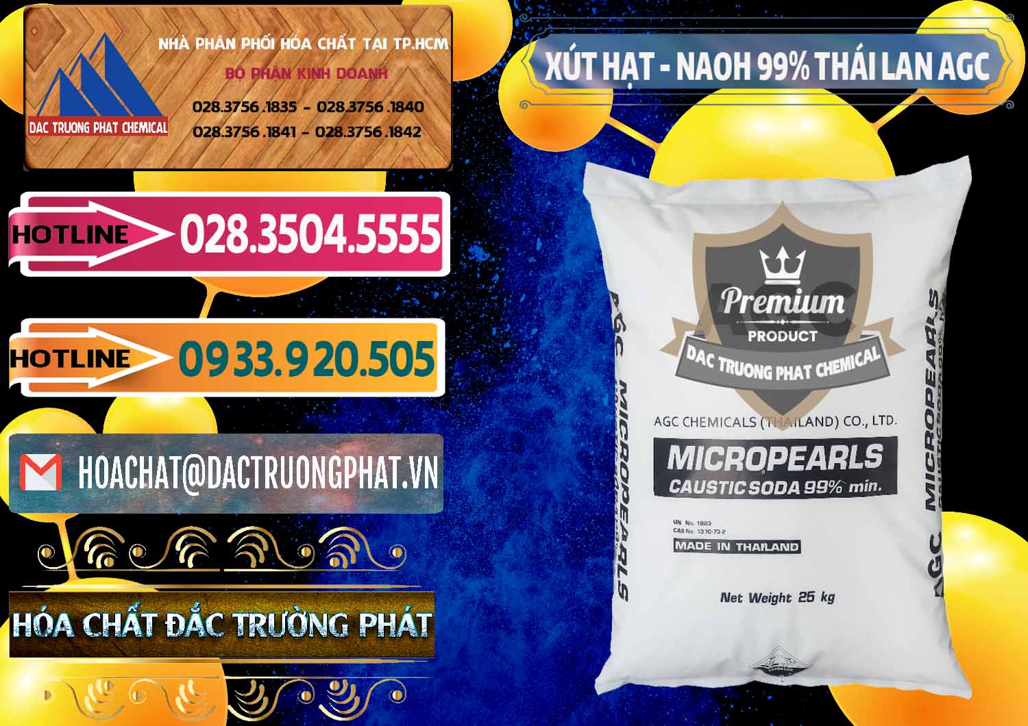 Cty chuyên bán - cung cấp Xút Hạt - NaOH Bột 99% AGC Thái Lan - 0168 - Phân phối và nhập khẩu hóa chất tại TP.HCM - dactruongphat.vn