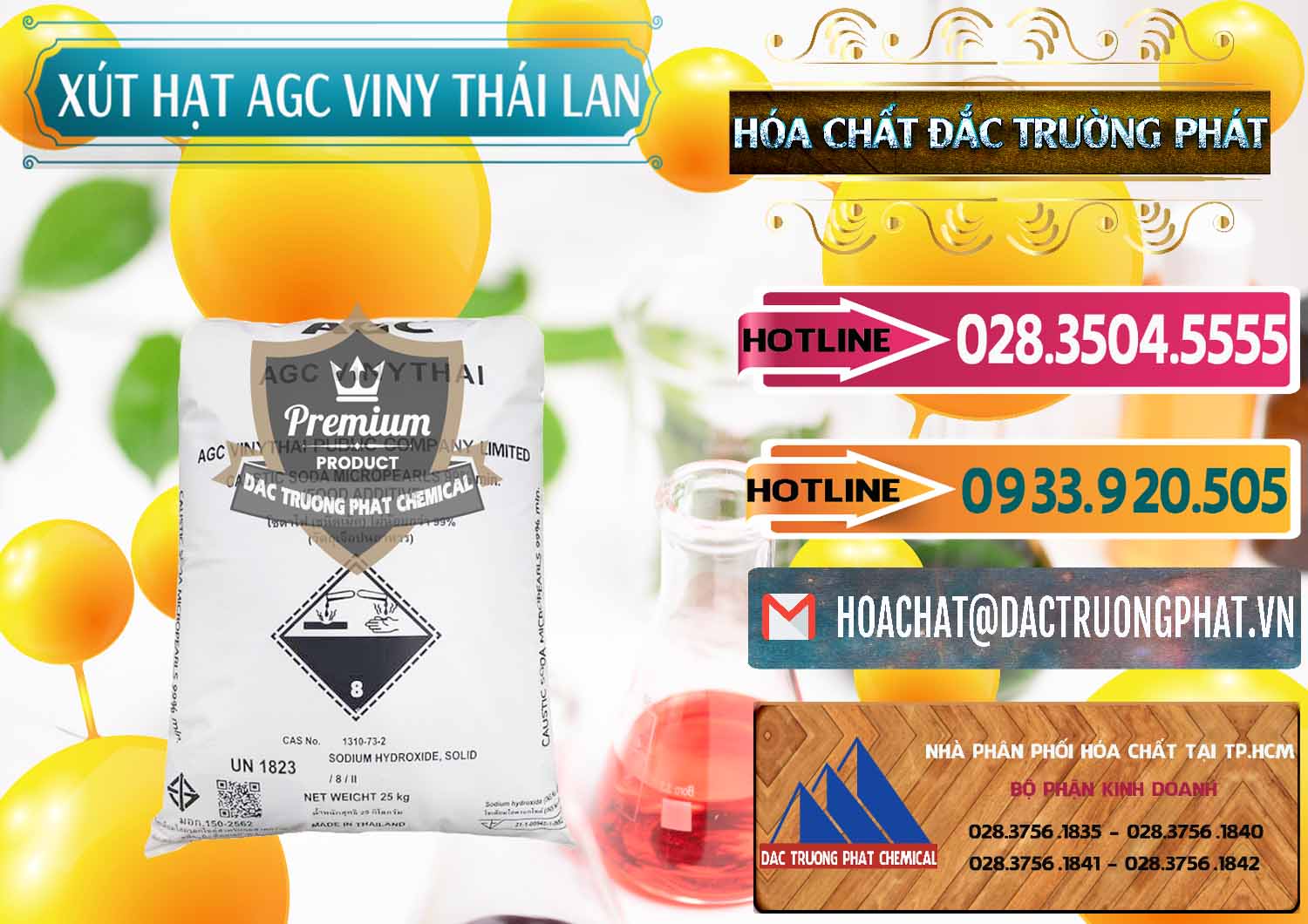 Đơn vị chuyên bán và cung cấp Xút Hạt - NaOH Bột 99% AGC Viny Thái Lan - 0399 - Công ty chuyên bán ( cung cấp ) hóa chất tại TP.HCM - dactruongphat.vn