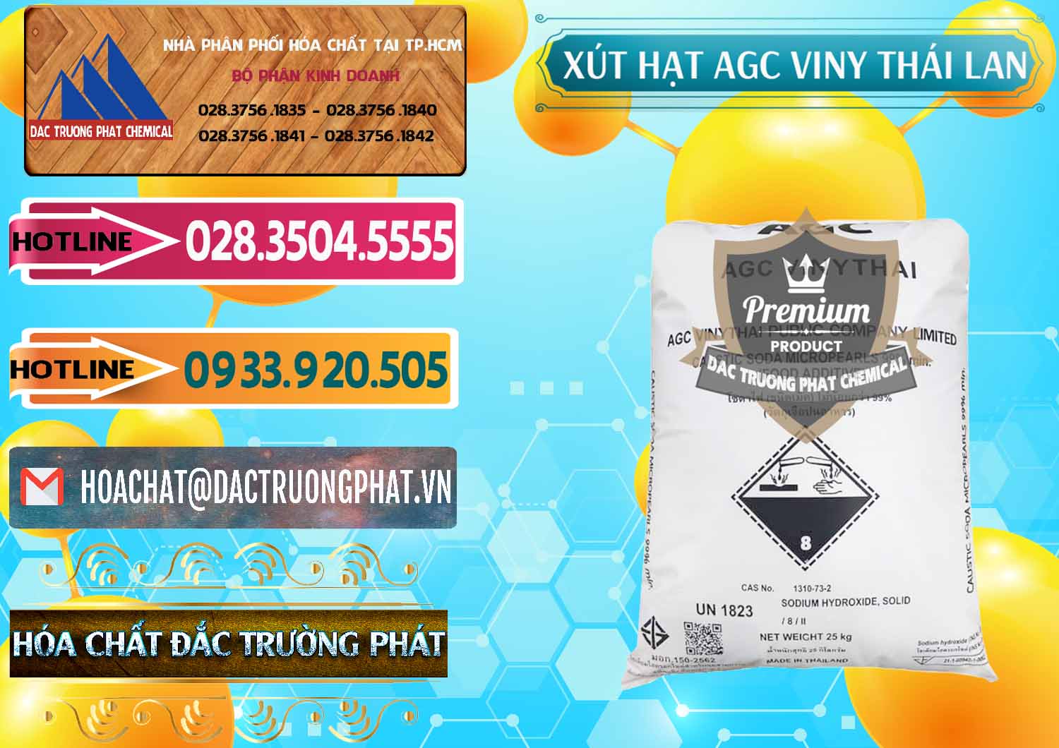 Đơn vị nhập khẩu - bán Xút Hạt - NaOH Bột 99% AGC Viny Thái Lan - 0399 - Cty phân phối và kinh doanh hóa chất tại TP.HCM - dactruongphat.vn