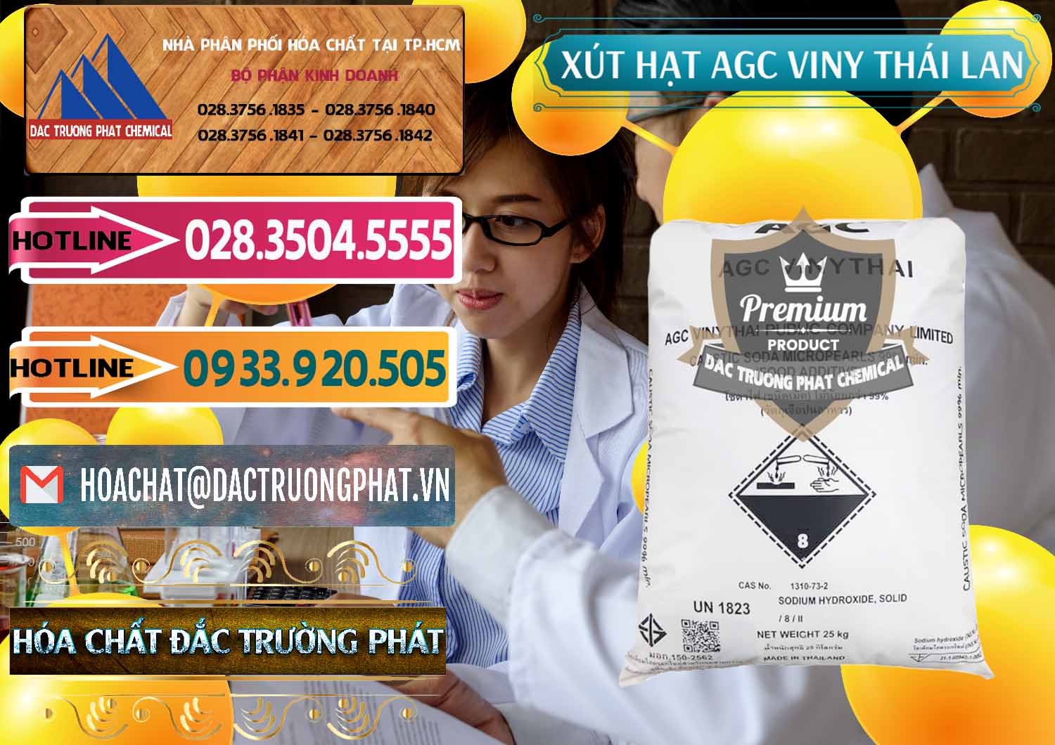 Cty bán - cung cấp Xút Hạt - NaOH Bột 99% AGC Viny Thái Lan - 0399 - Nơi chuyên phân phối - bán hóa chất tại TP.HCM - dactruongphat.vn