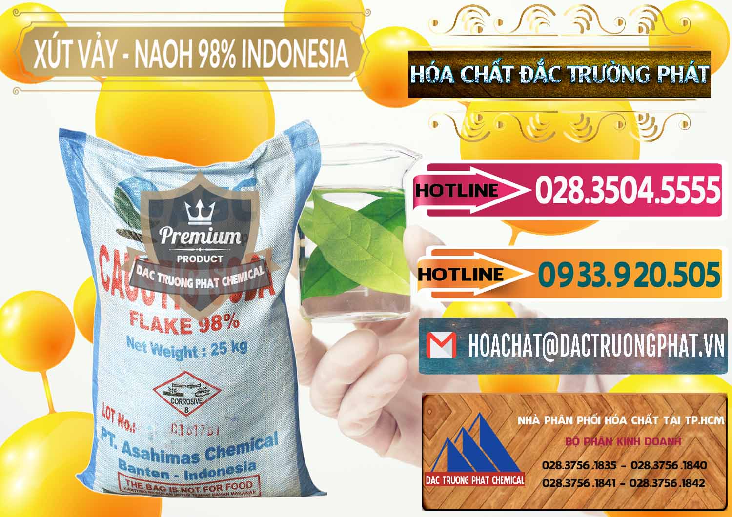 Kinh doanh ( bán ) Xút Vảy - NaOH Vảy 98% ASC Indonesia - 0172 - Công ty chuyên cung cấp - kinh doanh hóa chất tại TP.HCM - dactruongphat.vn