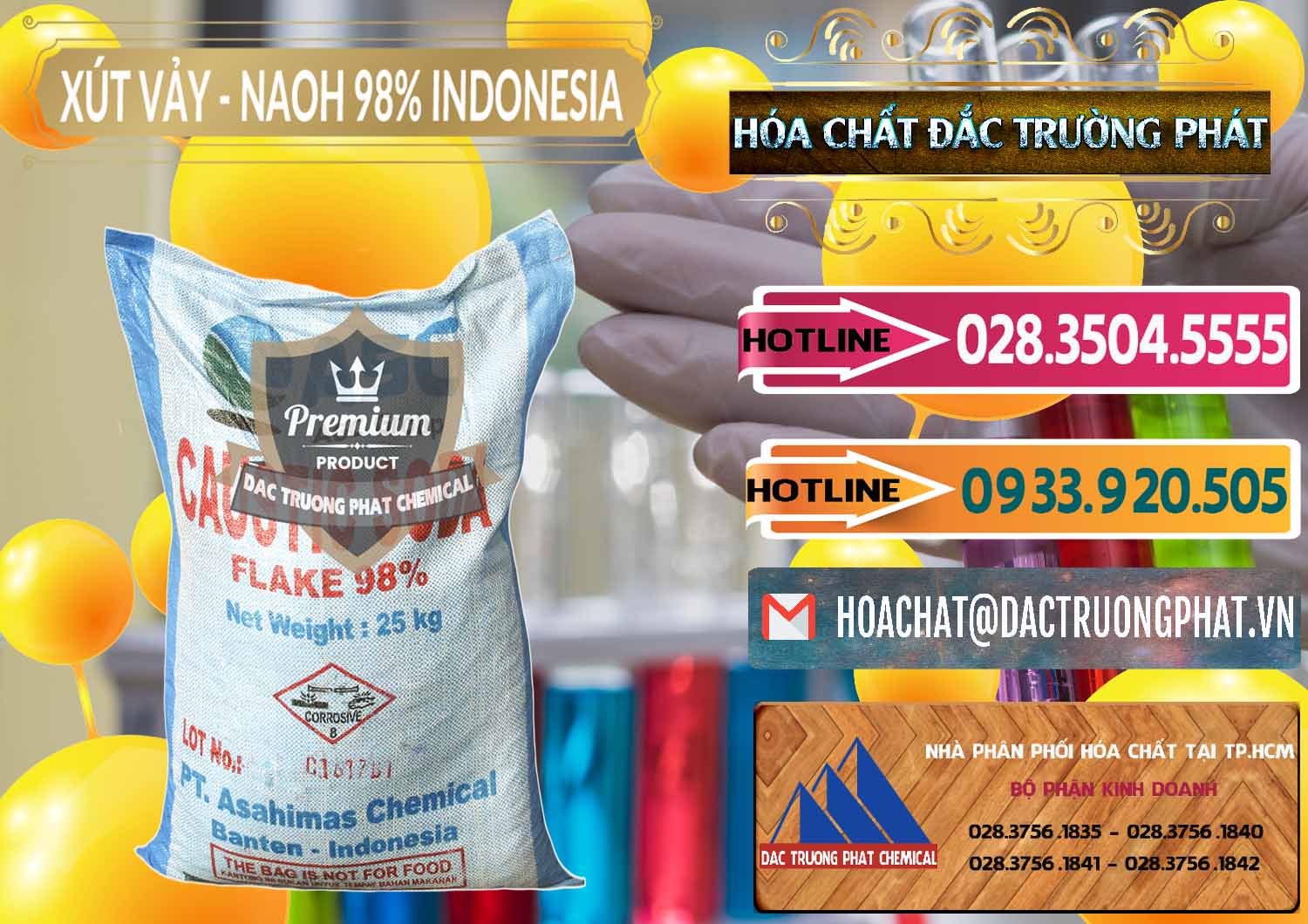 Nơi chuyên phân phối và bán Xút Vảy - NaOH Vảy 98% ASC Indonesia - 0172 - Kinh doanh và cung cấp hóa chất tại TP.HCM - dactruongphat.vn