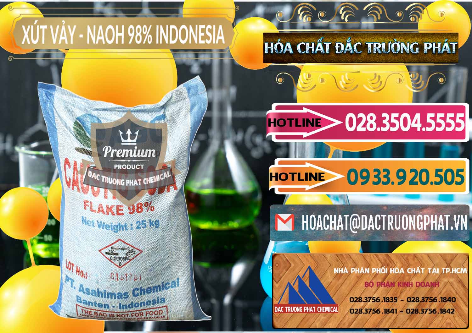 Công ty chuyên nhập khẩu - bán Xút Vảy - NaOH Vảy 98% ASC Indonesia - 0172 - Nơi bán ( cung cấp ) hóa chất tại TP.HCM - dactruongphat.vn