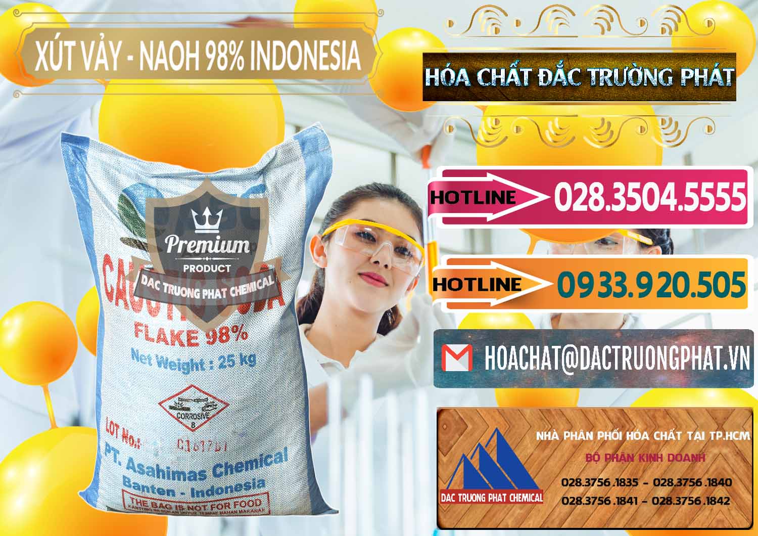 Công ty chuyên nhập khẩu _ bán Xút Vảy - NaOH Vảy 98% ASC Indonesia - 0172 - Nơi phân phối ( cung cấp ) hóa chất tại TP.HCM - dactruongphat.vn