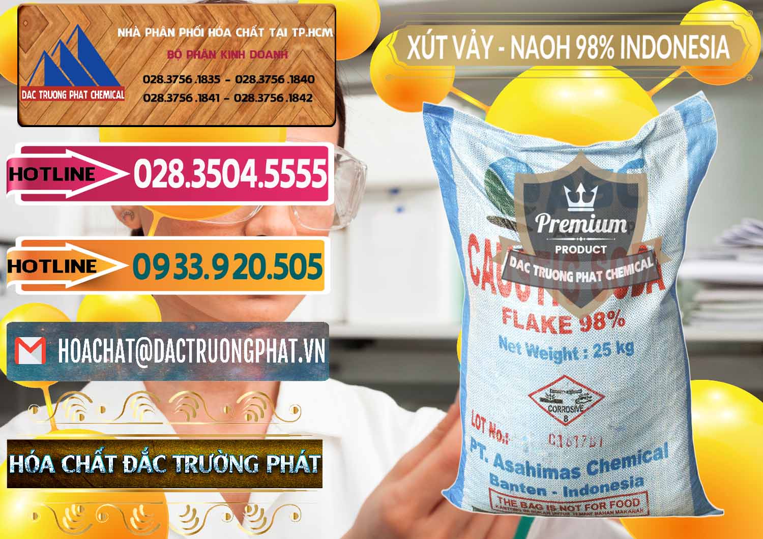 Bán & cung cấp Xút Vảy - NaOH Vảy 98% ASC Indonesia - 0172 - Nơi chuyên phân phối và nhập khẩu hóa chất tại TP.HCM - dactruongphat.vn