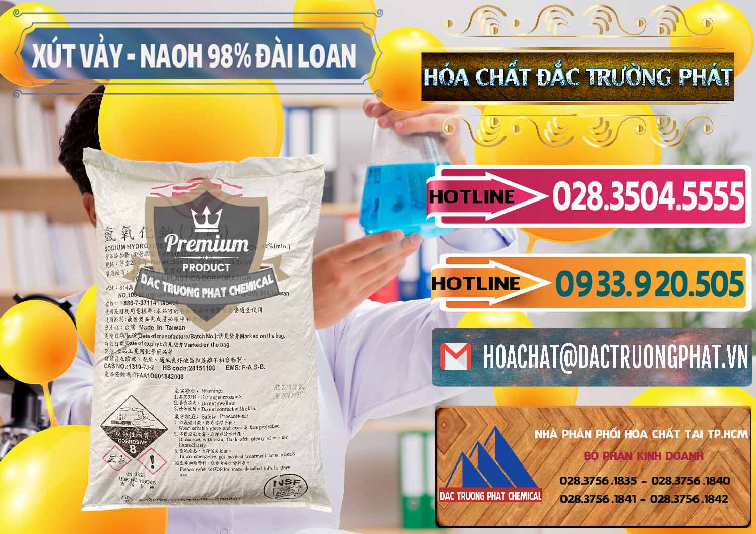 Nơi bán và cung ứng Xút Vảy - NaOH Vảy 98% Formosa Đài Loan Taiwan - 0174 - Đơn vị bán ( cung cấp ) hóa chất tại TP.HCM - dactruongphat.vn
