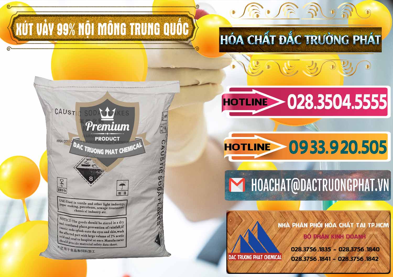 Chuyên bán và phân phối Xút Vảy - NaOH Vảy 99% Nội Mông Trung Quốc China - 0228 - Cty phân phối & kinh doanh hóa chất tại TP.HCM - dactruongphat.vn