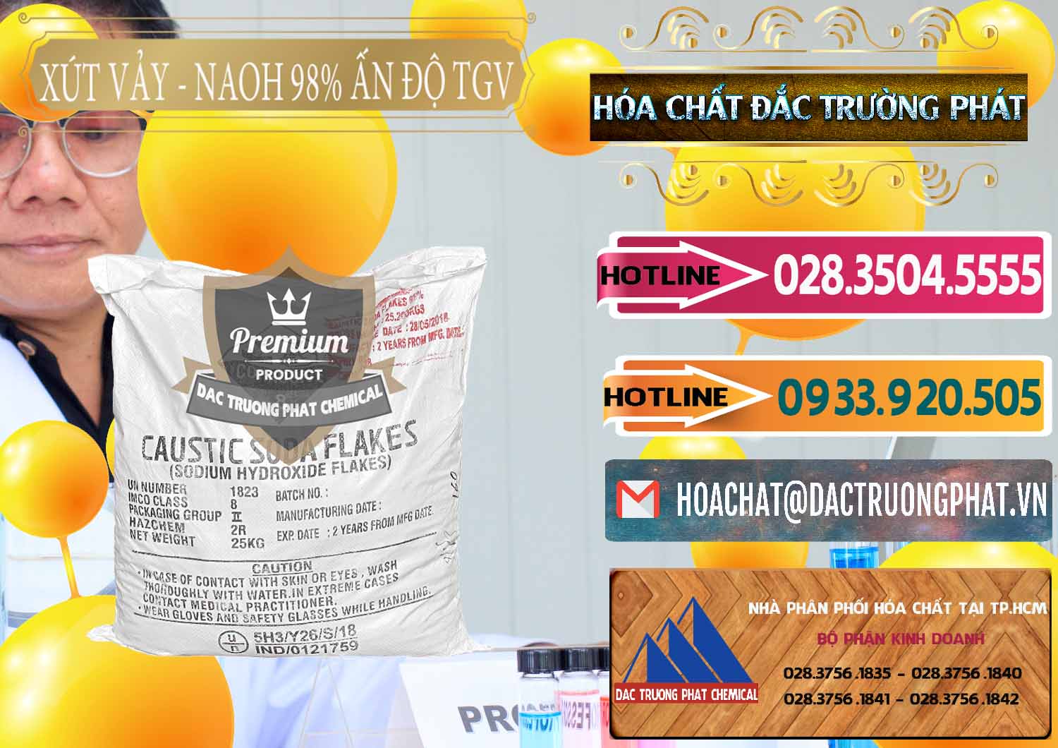 Nơi chuyên bán & phân phối Hidroxit Natri # NaOH Vảy 98% TGV Ấn Độ India tại Vĩnh Long Nơi chuyên kinh doanh và bán Xút Vảy - NaOH Vảy 98% TGV Ấn Độ India - 0169 - Cty kinh doanh _ phân phối hóa chất tại TP.HCM - dactruongphat.vn