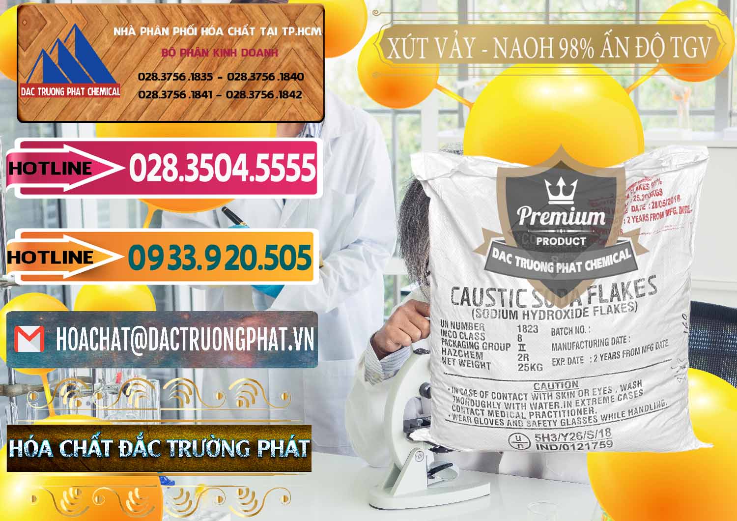 Xút Vảy - NaOH Vảy 98% TGV Ấn Độ India Đơn vị bán và cung cấp Xút Vảy - NaOH Vảy 98% TGV Ấn Độ India - 0169 - Đơn vị cung cấp - kinh doanh hóa chất tại TP.HCM - dactruongphat.vn