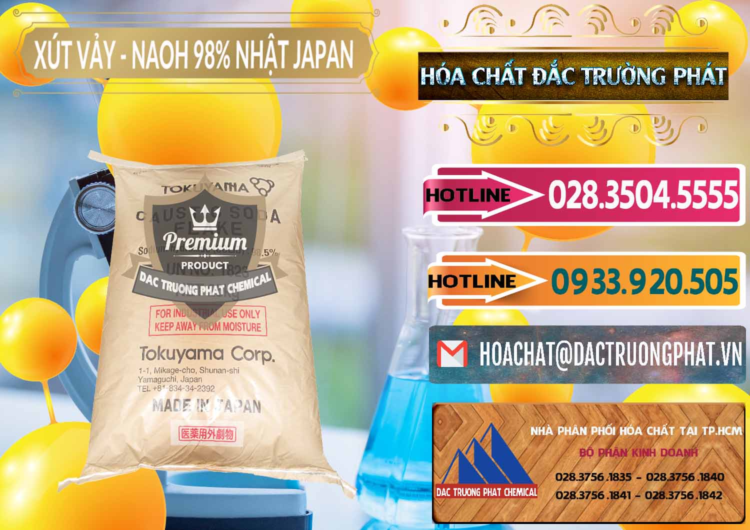 Chuyên cung cấp - bán Xút Vảy - NaOH Vảy 98% Tokuyama Nhật Bản Japan - 0173 - Đơn vị kinh doanh & phân phối hóa chất tại TP.HCM - dactruongphat.vn