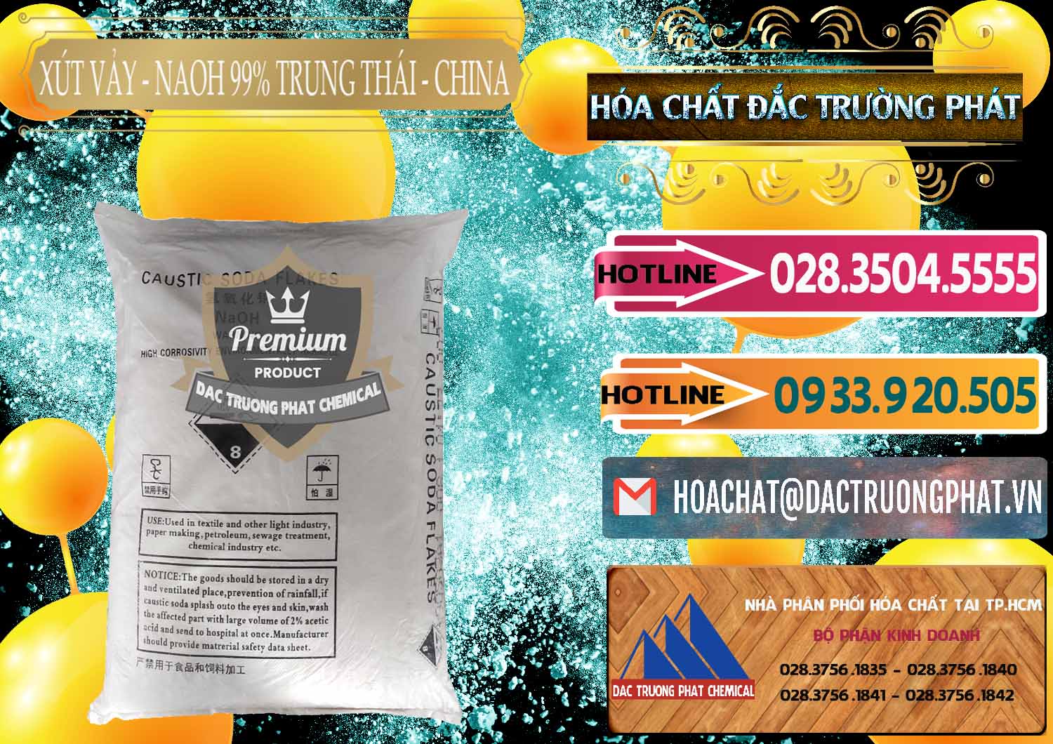 Cty cung cấp & bán Xút Vảy - NaOH Vảy 99% Trung Thái China Trung Quốc - 0176 - Đơn vị chuyên cung cấp ( nhập khẩu ) hóa chất tại TP.HCM - dactruongphat.vn
