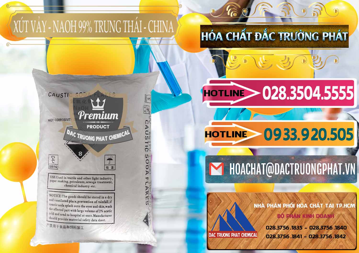 Đơn vị bán ( phân phối ) Xút Vảy - NaOH Vảy 99% Trung Thái China Trung Quốc - 0176 - Công ty cung cấp & nhập khẩu hóa chất tại TP.HCM - dactruongphat.vn