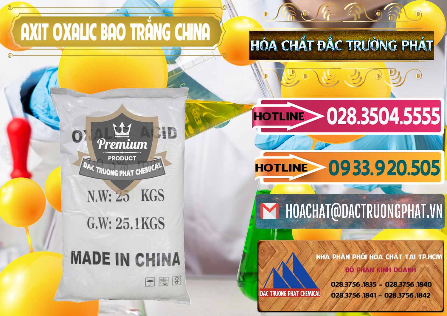 Phân phối và bán Acid Oxalic – Axit Oxalic 99.6% Bao Trắng Trung Quốc China - 0270 - Công ty cung cấp và phân phối hóa chất tại TP.HCM - dactruongphat.vn