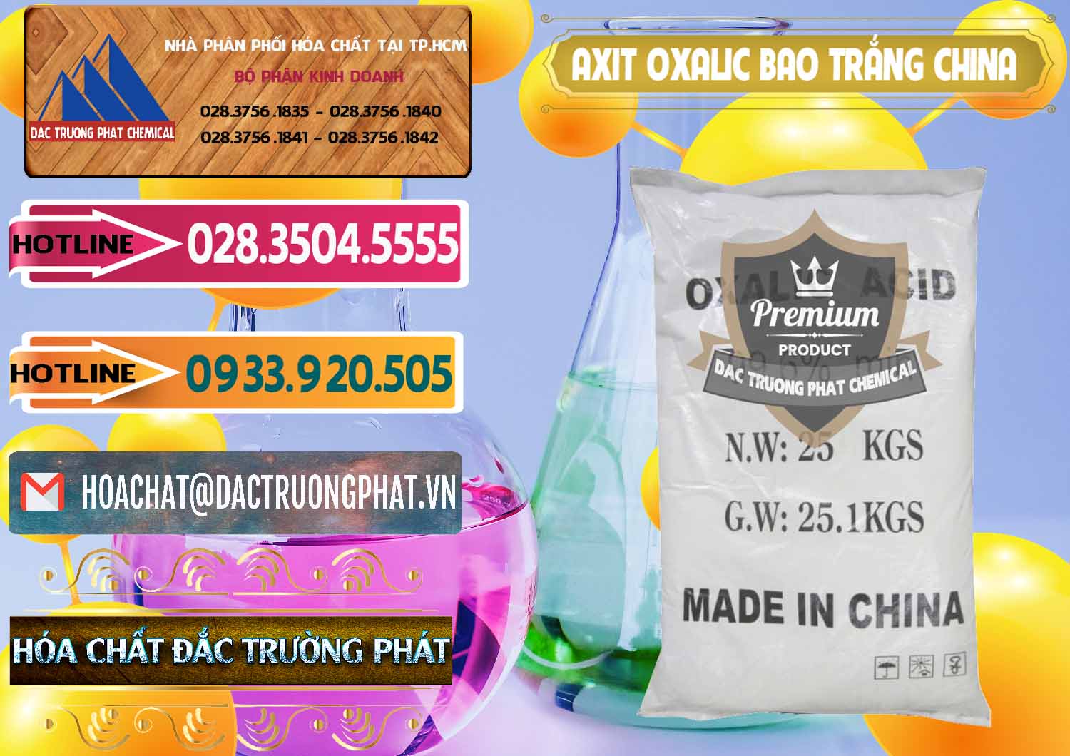 Cung cấp và bán Acid Oxalic – Axit Oxalic 99.6% Bao Trắng Trung Quốc China - 0270 - Nơi phân phối & cung cấp hóa chất tại TP.HCM - dactruongphat.vn