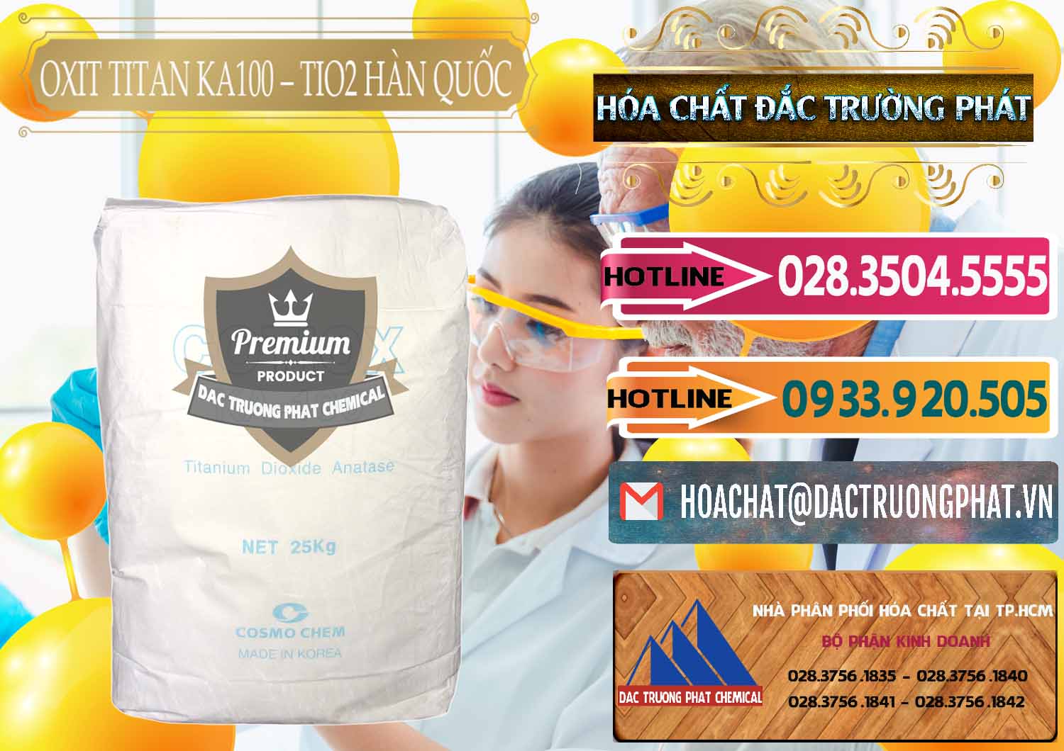 Cty chuyên cung cấp - bán Oxit Titan KA100 – Tio2 Hàn Quốc Korea - 0107 - Nơi nhập khẩu và phân phối hóa chất tại TP.HCM - dactruongphat.vn
