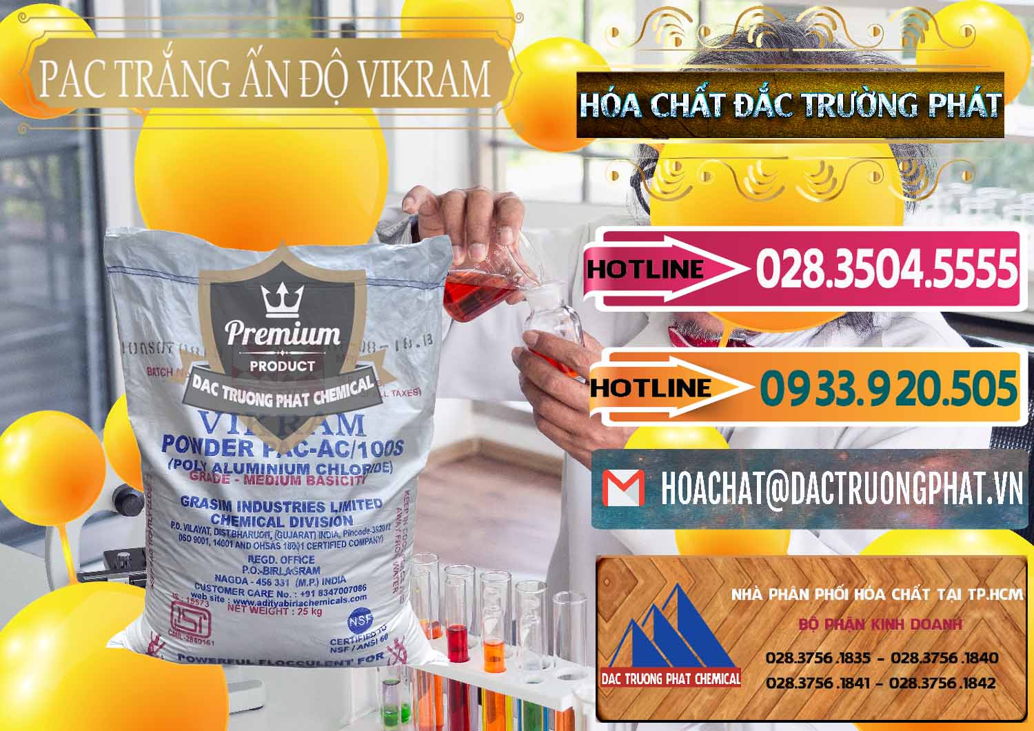 Phân phối & bán PAC - Polyaluminium Chloride Ấn Độ India Vikram - 0120 - Nhập khẩu và phân phối hóa chất tại TP.HCM - dactruongphat.vn