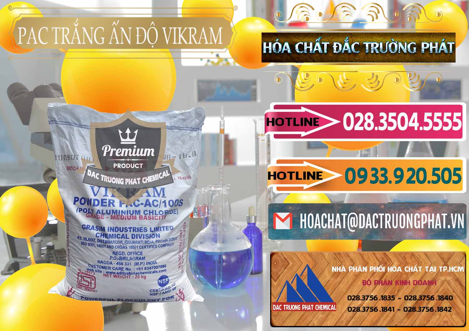 Bán & cung ứng PAC - Polyaluminium Chloride Ấn Độ India Vikram - 0120 - Nơi phân phối - bán hóa chất tại TP.HCM - dactruongphat.vn