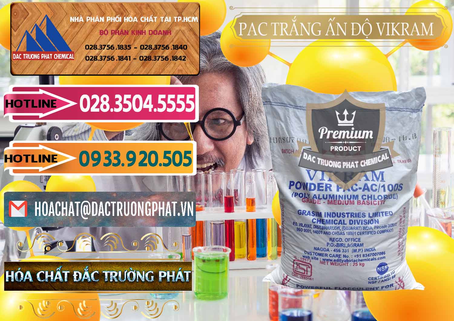 PAC - Polyaluminium Chloride Ấn Độ India Vikram Đơn vị cung cấp - bán PAC - Polyaluminium Chloride Ấn Độ India Vikram - 0120 - Nhà phân phối & cung cấp hóa chất tại TP.HCM - dactruongphat.vn