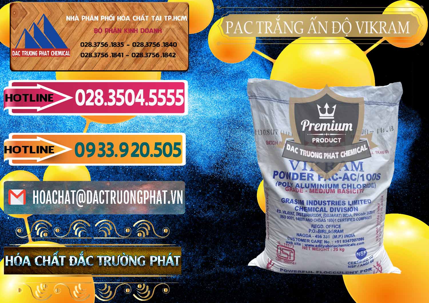 PAC - Polyaluminium Chloride Ấn Độ India Vikram Kinh doanh và bán PAC - Polyaluminium Chloride Ấn Độ India Vikram - 0120 - Đơn vị phân phối và cung cấp hóa chất tại TP.HCM - dactruongphat.vn