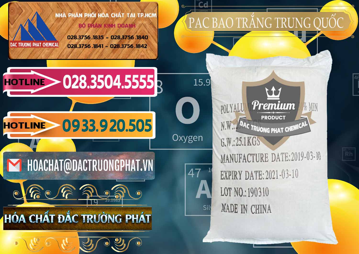 Cty chuyên nhập khẩu & bán PAC - Polyaluminium Chloride Bao Trắng Trung Quốc China - 0108 - Công ty bán & phân phối hóa chất tại TP.HCM - dactruongphat.vn