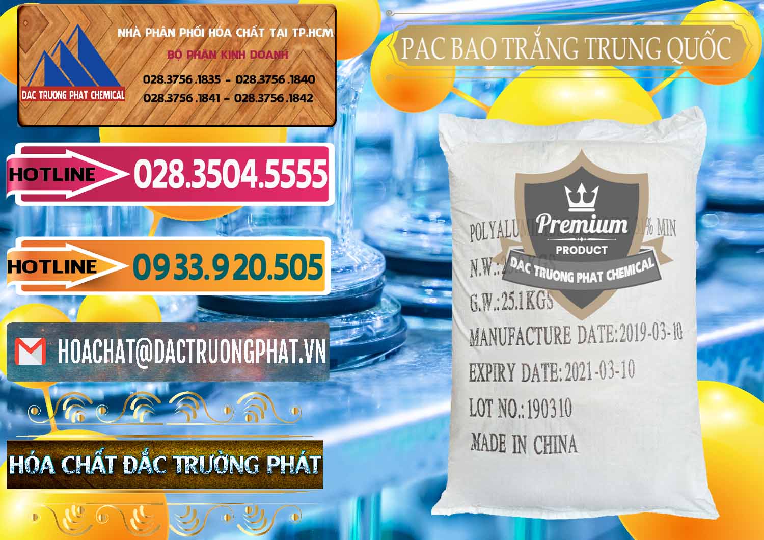 Nơi bán và cung ứng PAC - Polyaluminium Chloride Bao Trắng Trung Quốc China - 0108 - Nơi phân phối ( kinh doanh ) hóa chất tại TP.HCM - dactruongphat.vn