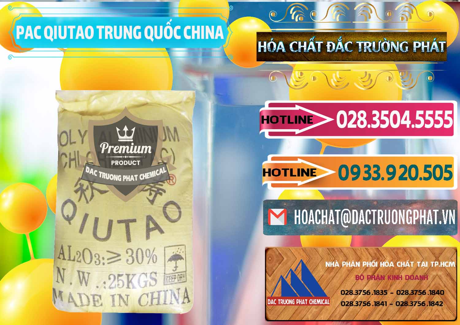 Kinh doanh & bán PAC - Polyaluminium Chloride Qiutao Trung Quốc China - 0267 - Nơi chuyên cung cấp - bán hóa chất tại TP.HCM - dactruongphat.vn