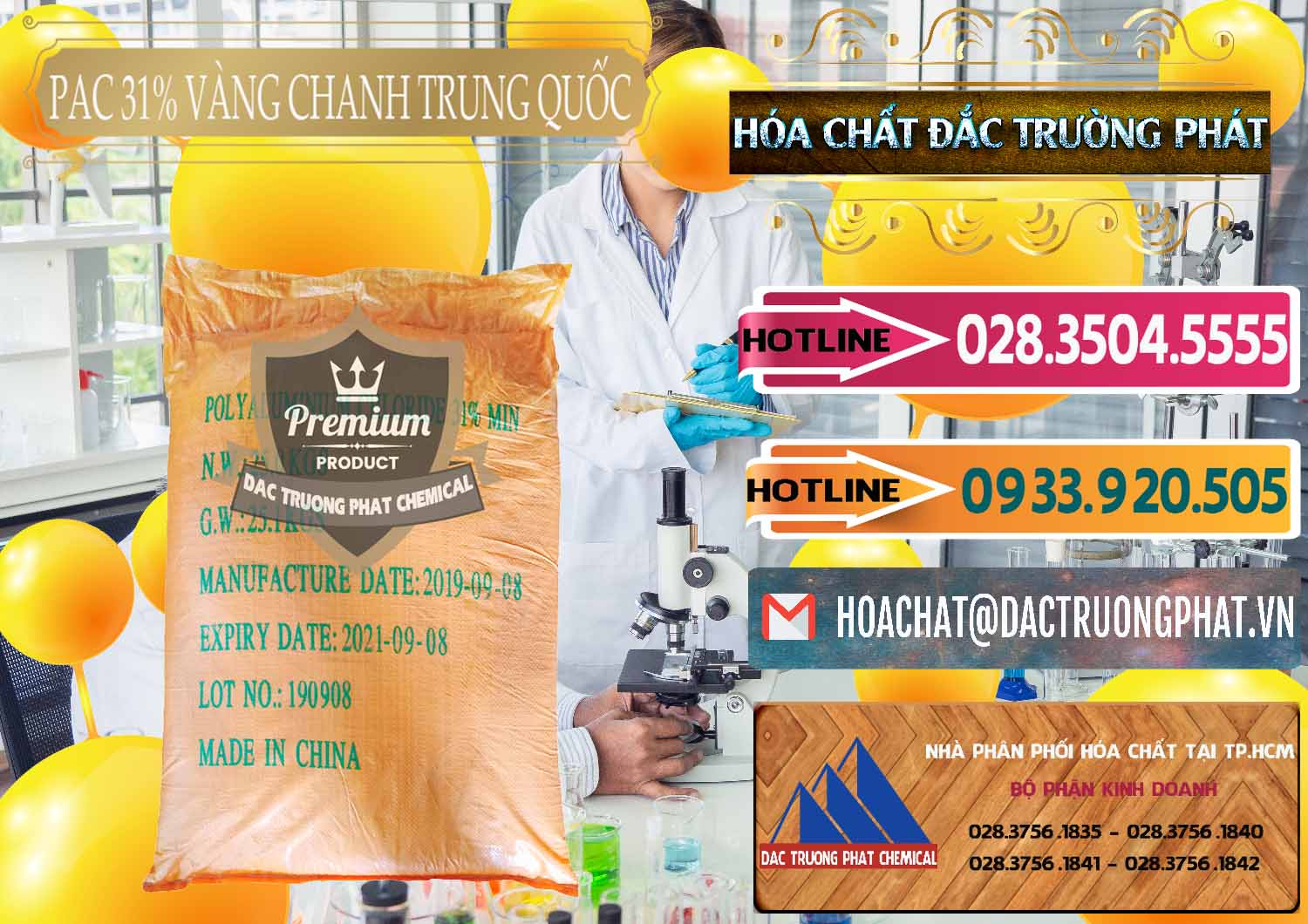 Đơn vị bán ( cung ứng ) PAC - Polyaluminium Chloride 28-31% Vàng Chanh Trung Quốc China - 0109 - Phân phối ( cung cấp ) hóa chất tại TP.HCM - dactruongphat.vn