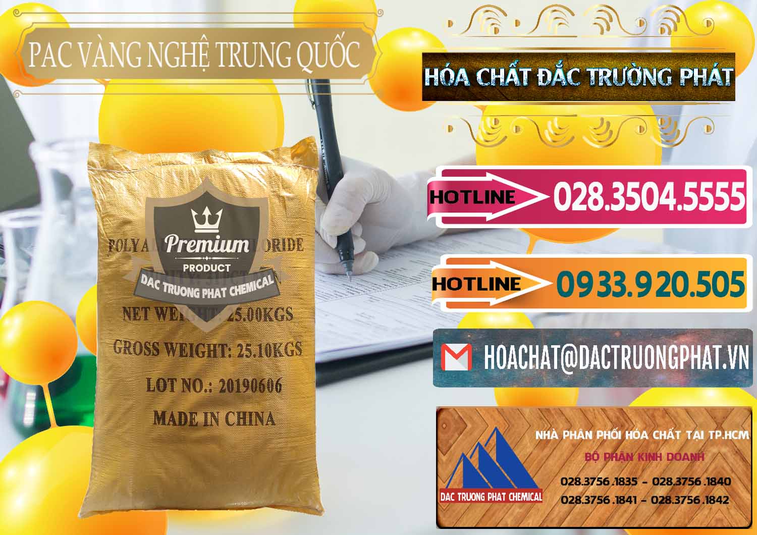 Nhà cung ứng ( bán ) PAC - Polyaluminium Chloride Vàng Nghệ Trung Quốc China - 0110 - Cty chuyên bán - phân phối hóa chất tại TP.HCM - dactruongphat.vn