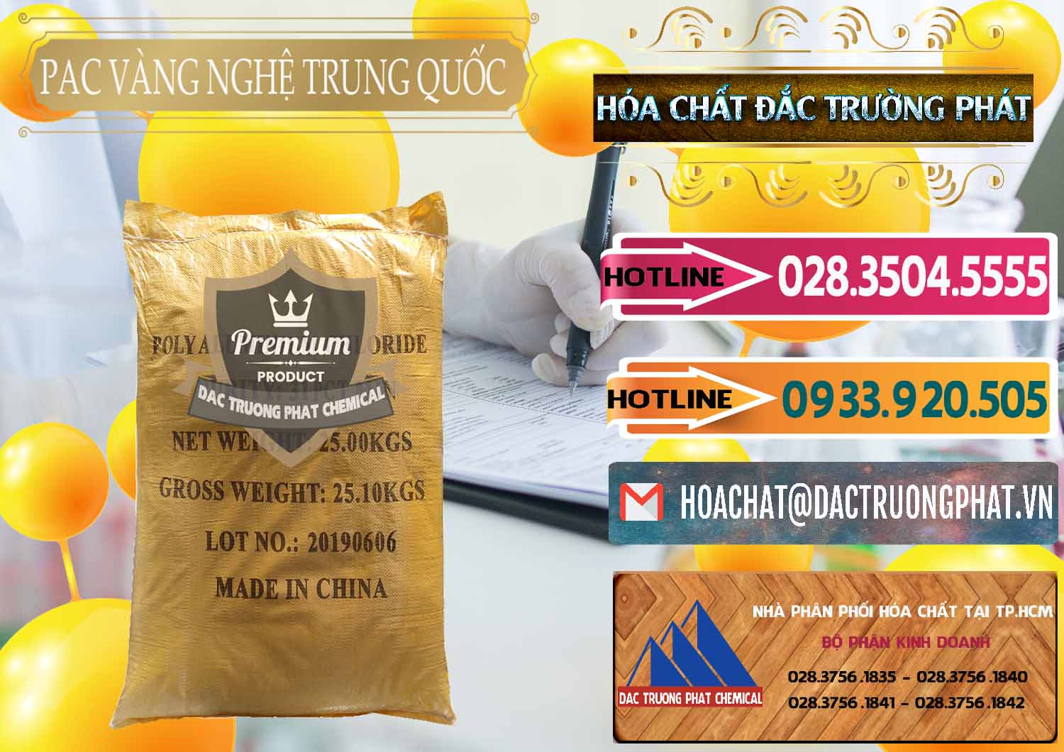 Nơi bán ( cung ứng ) PAC - Polyaluminium Chloride Vàng Nghệ Trung Quốc China - 0110 - Công ty chuyên phân phối - nhập khẩu hóa chất tại TP.HCM - dactruongphat.vn