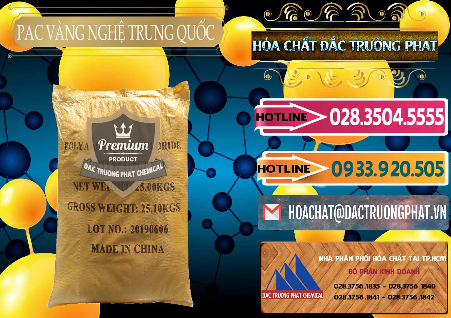 Cty chuyên cung ứng ( bán ) PAC - Polyaluminium Chloride Vàng Nghệ Trung Quốc China - 0110 - Đơn vị chuyên kinh doanh _ phân phối hóa chất tại TP.HCM - dactruongphat.vn