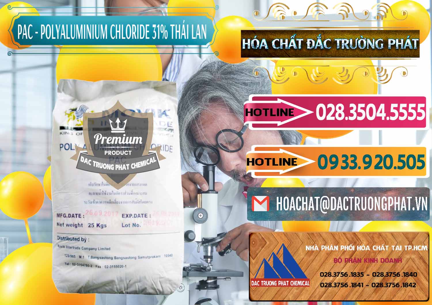 Công ty chuyên kinh doanh ( bán ) PAC - Polyaluminium Chloride 31% Thái Lan Thailand - 0469 - Chuyên bán ( phân phối ) hóa chất tại TP.HCM - dactruongphat.vn