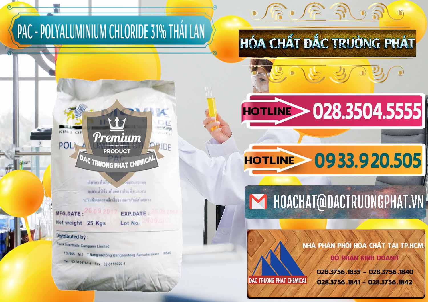 Đơn vị chuyên phân phối ( bán ) PAC - Polyaluminium Chloride 31% Thái Lan Thailand - 0469 - Công ty cung cấp & phân phối hóa chất tại TP.HCM - dactruongphat.vn