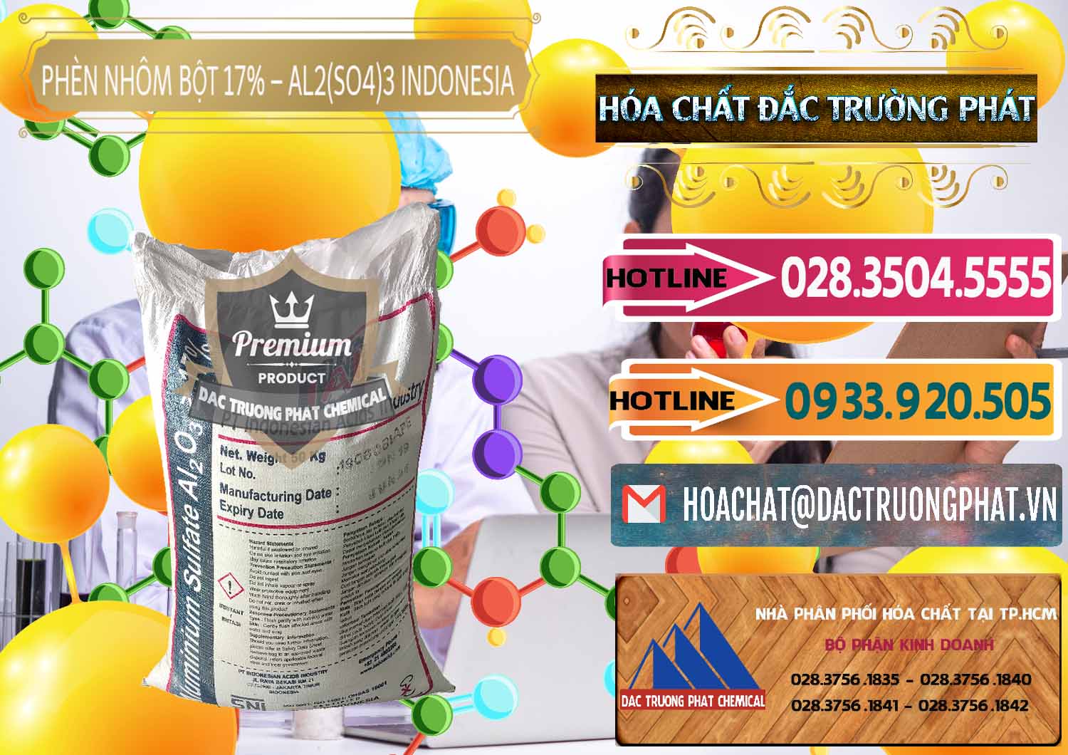 Đơn vị chuyên nhập khẩu ( bán ) Phèn Nhôm Bột - Al2(SO4)3 17% bao 50kg Indonesia - 0112 - Công ty nhập khẩu & cung cấp hóa chất tại TP.HCM - dactruongphat.vn