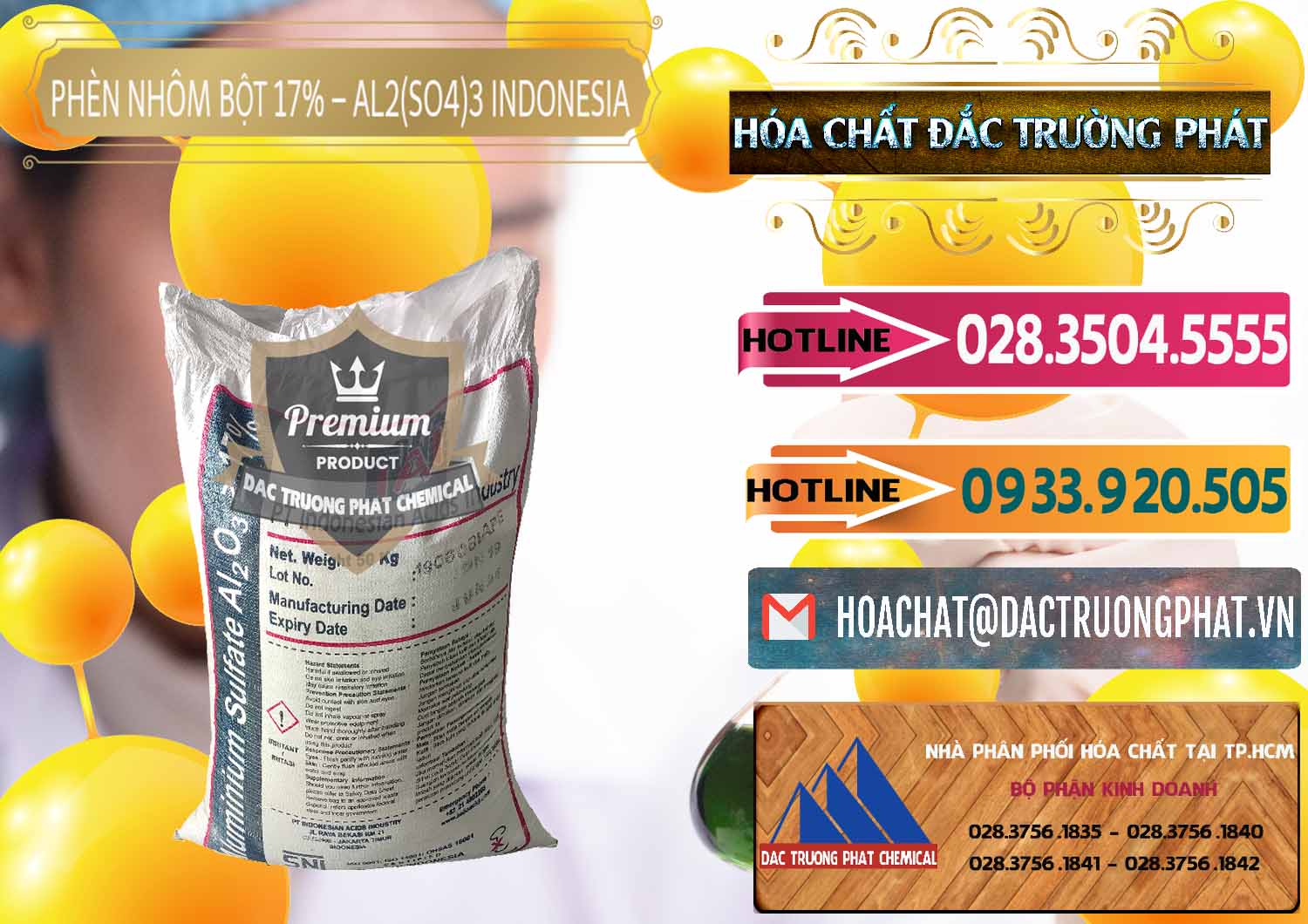 Cty cung cấp và bán Phèn Nhôm Bột - Al2(SO4)3 17% bao 50kg Indonesia - 0112 - Công ty chuyên phân phối và nhập khẩu hóa chất tại TP.HCM - dactruongphat.vn