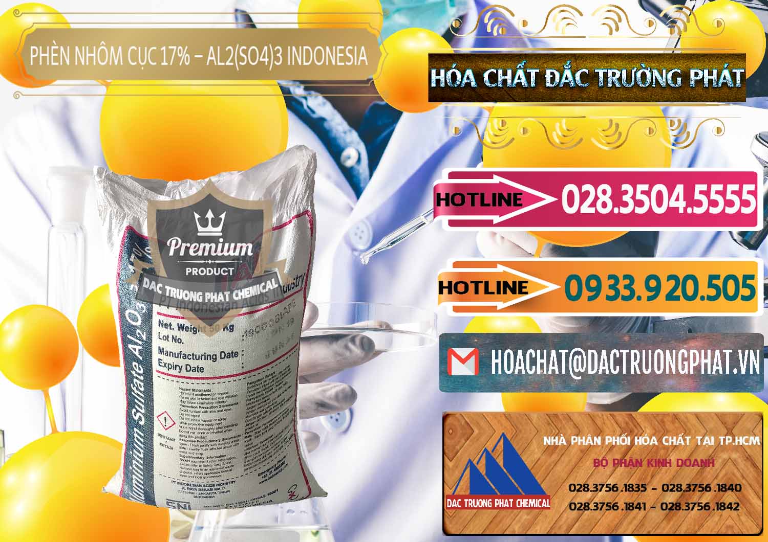 Công ty chuyên phân phối - bán Phèn Nhôm Cục - Al2(SO4)3 17% bao 50kg Indonesia - 0113 - Đơn vị bán & phân phối hóa chất tại TP.HCM - dactruongphat.vn