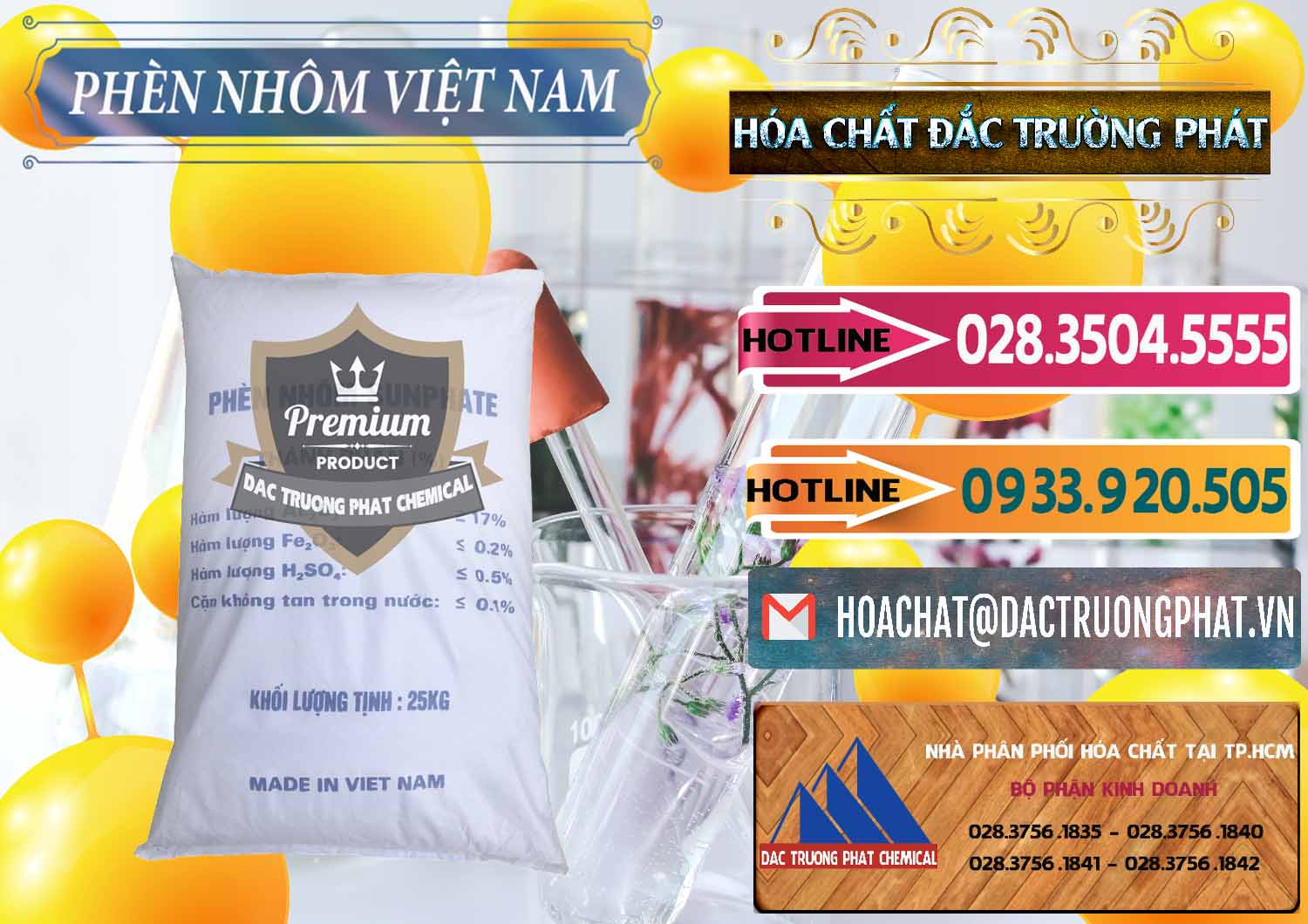 Công ty chuyên cung ứng & phân phối Phèn Nhôm - Al2(SO4)3 17% Việt Nam - 0465 - Đơn vị chuyên cung cấp & bán hóa chất tại TP.HCM - dactruongphat.vn