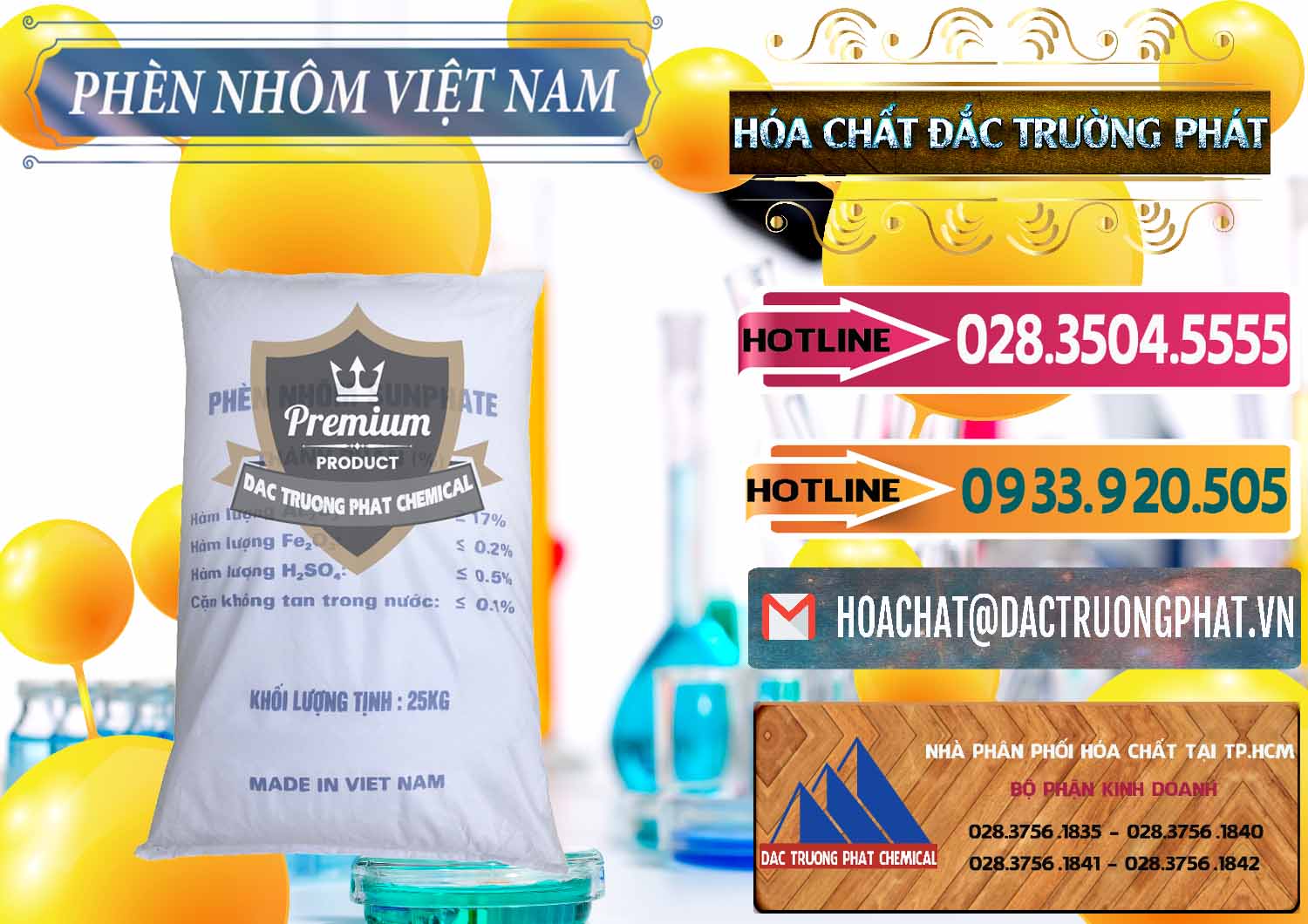Nhà phân phối - bán Phèn Nhôm - Al2(SO4)3 17% Việt Nam - 0465 - Nơi phân phối & kinh doanh hóa chất tại TP.HCM - dactruongphat.vn
