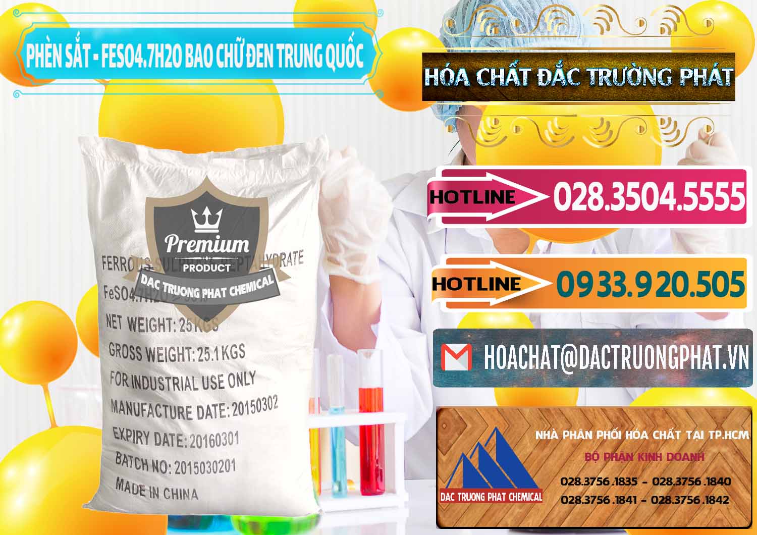 Cty bán _ cung cấp Phèn Sắt - FeSO4.7H2O Bao Chữ Đen Trung Quốc China - 0234 - Công ty chuyên kinh doanh ( cung cấp ) hóa chất tại TP.HCM - dactruongphat.vn