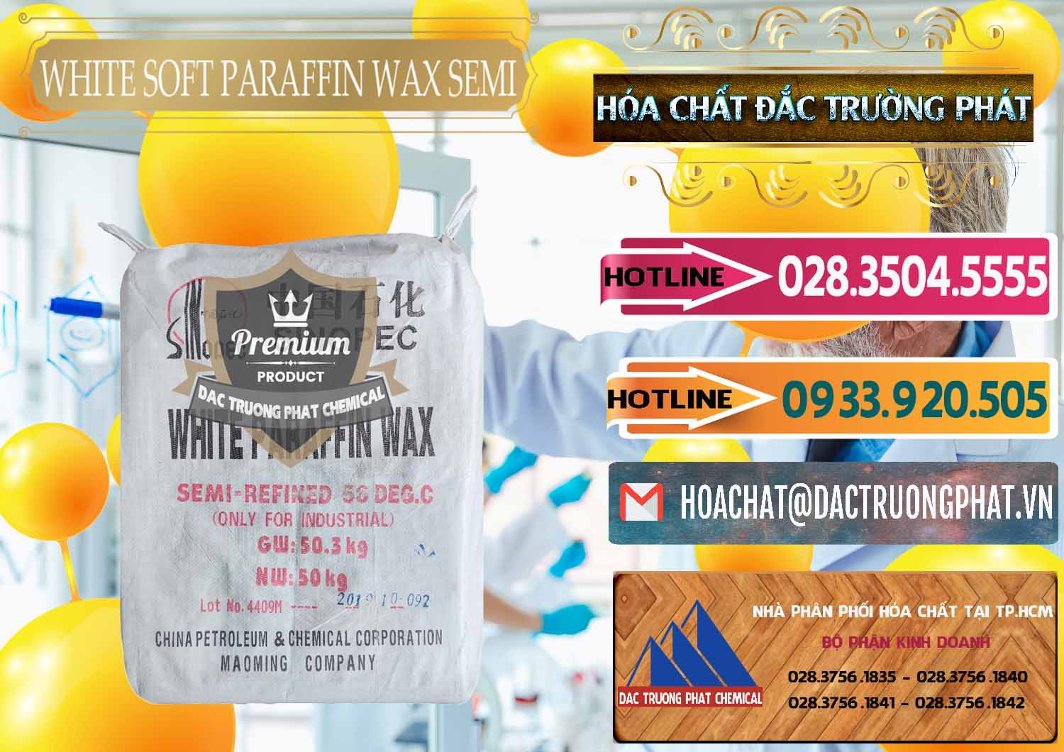 Cty bán & phân phối Sáp Paraffin Wax Sinopec Trung Quốc China - 0328 - Nơi chuyên phân phối - bán hóa chất tại TP.HCM - dactruongphat.vn