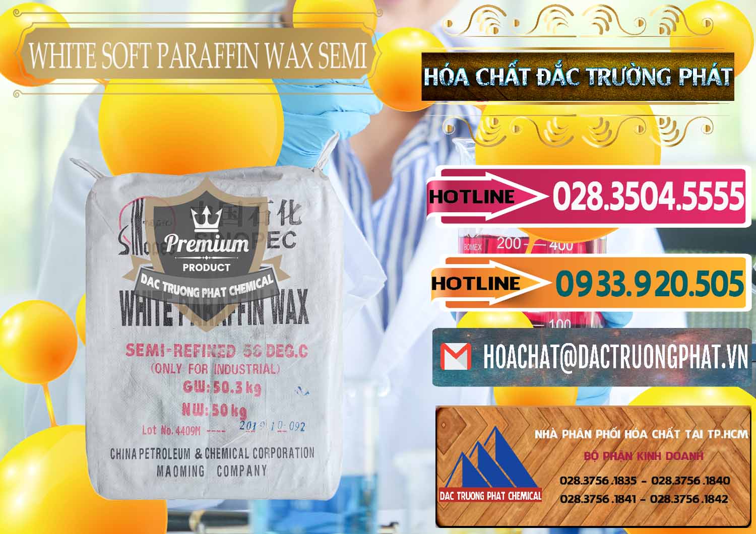 Cty bán và cung ứng Sáp Paraffin Wax Sinopec Trung Quốc China - 0328 - Nơi chuyên bán và phân phối hóa chất tại TP.HCM - dactruongphat.vn