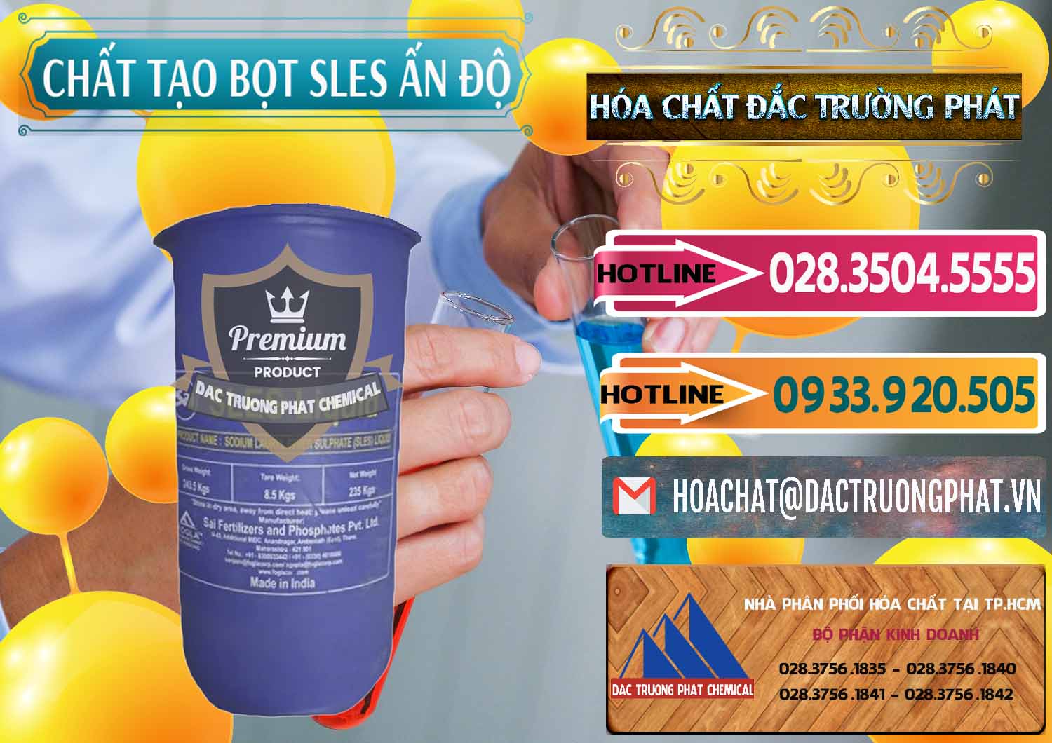 Cty nhập khẩu ( bán ) Chất Tạo Bọt Sles - Sodium Lauryl Ether Sulphate Ấn Độ India - 0333 - Công ty chuyên cung cấp _ nhập khẩu hóa chất tại TP.HCM - dactruongphat.vn