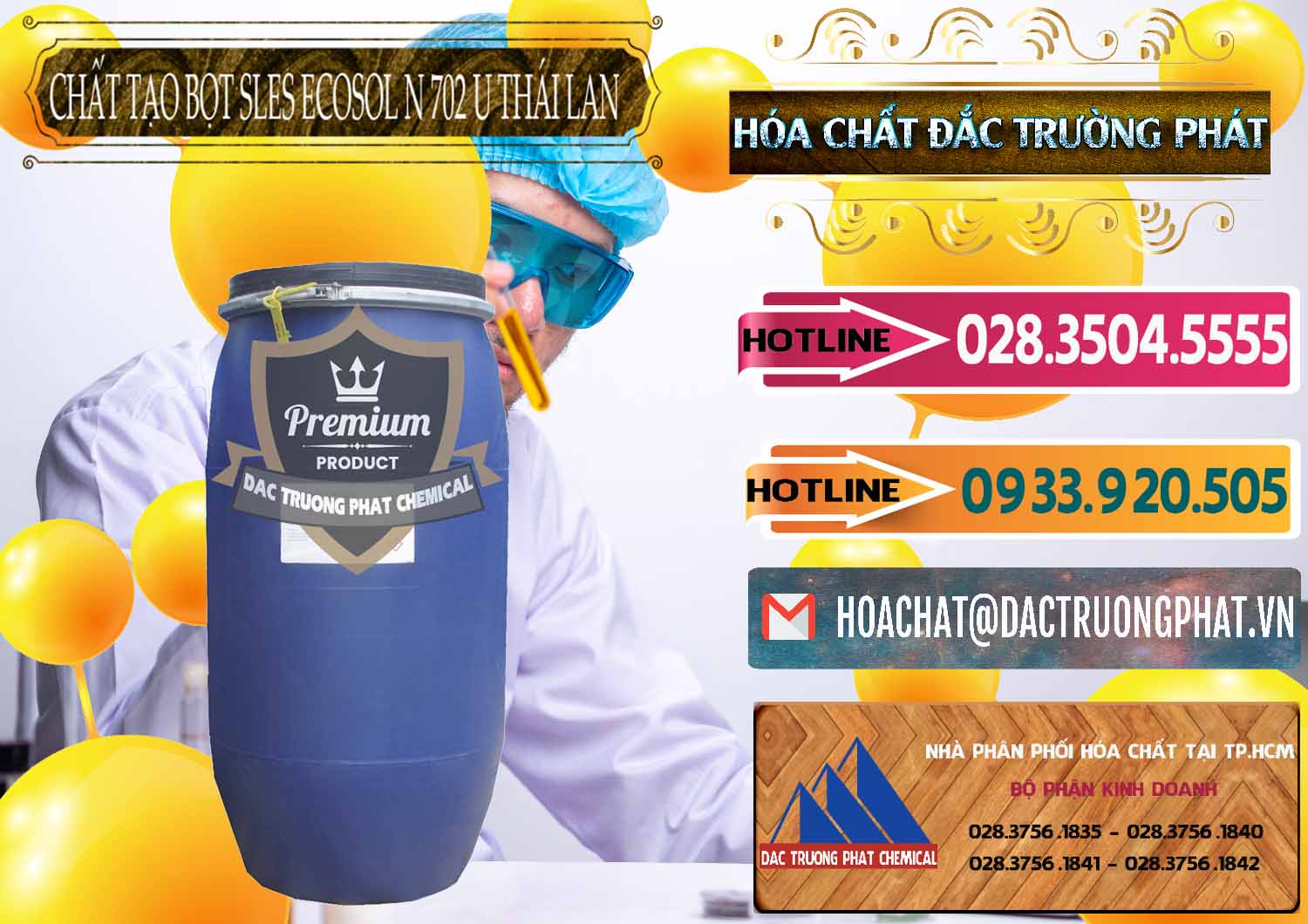 Nhà cung ứng & bán Chất Tạo Bọt Sles - Sodium Lauryl Ether Sulphate Ecosol N 702 U Thái Lan - 0254 - Nơi bán và cung cấp hóa chất tại TP.HCM - dactruongphat.vn