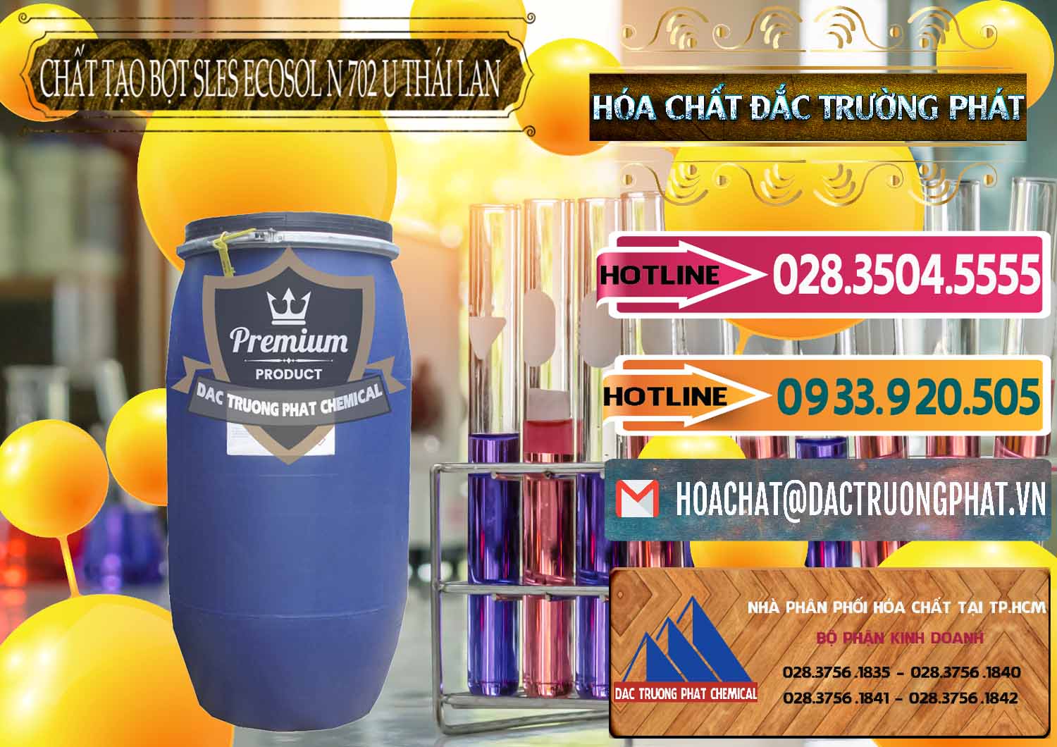 Cty chuyên kinh doanh ( bán ) Chất Tạo Bọt Sles - Sodium Lauryl Ether Sulphate Ecosol N 702 U Thái Lan - 0254 - Công ty chuyên bán _ phân phối hóa chất tại TP.HCM - dactruongphat.vn