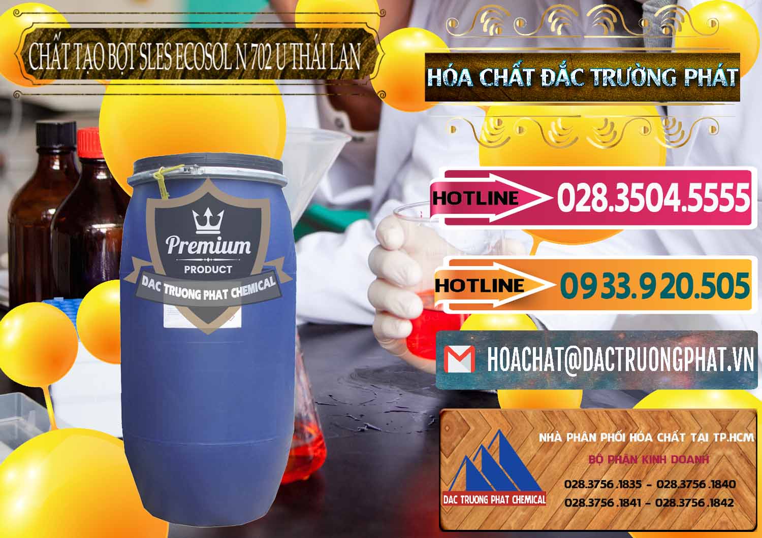 Nhập khẩu - bán Chất Tạo Bọt Sles - Sodium Lauryl Ether Sulphate Ecosol N 702 U Thái Lan - 0254 - Nơi phân phối - cung cấp hóa chất tại TP.HCM - dactruongphat.vn