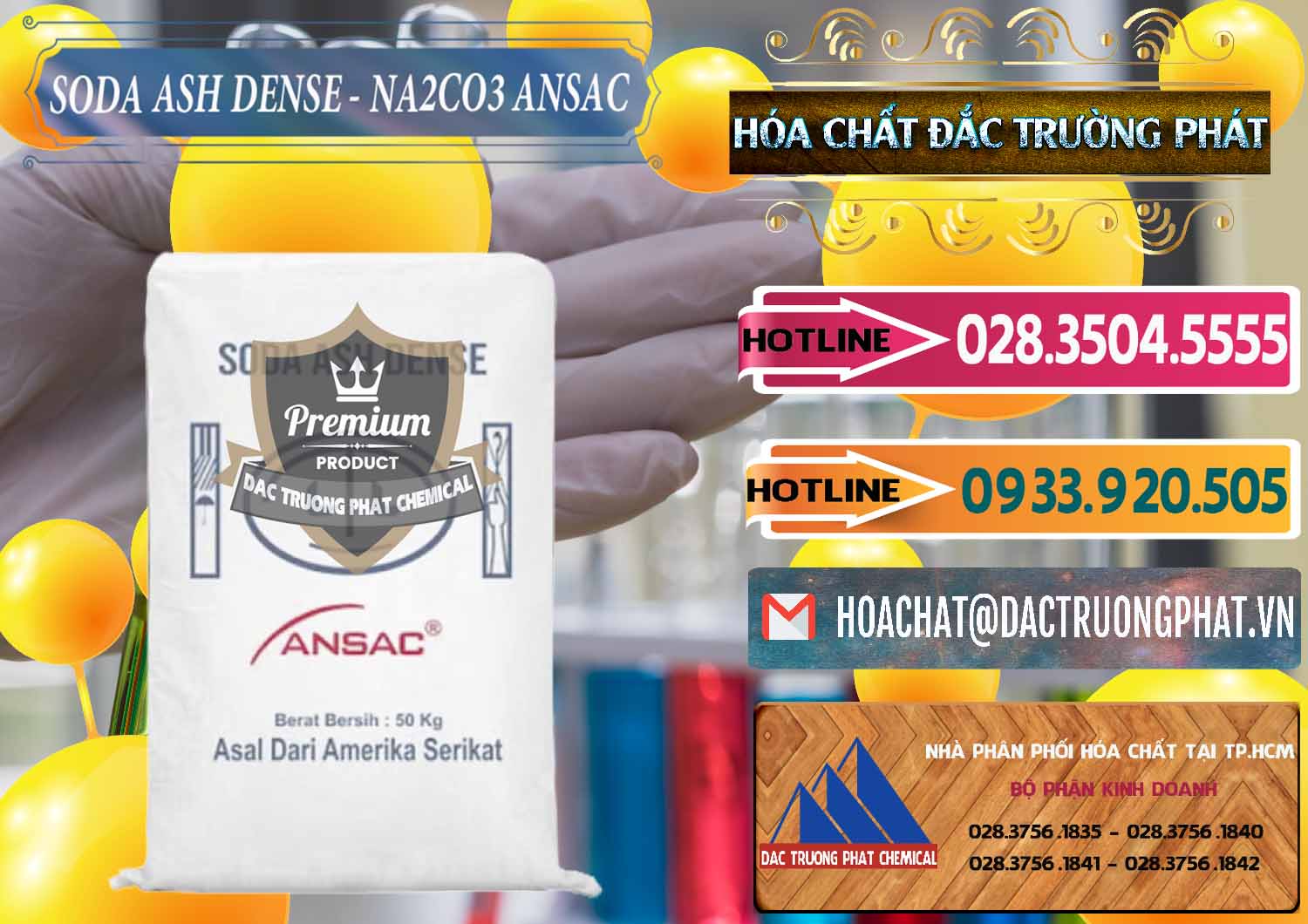 Nhà nhập khẩu _ bán Soda Ash Dense - NA2CO3 Ansac Mỹ USA - 0412 - Chuyên phân phối và cung ứng hóa chất tại TP.HCM - dactruongphat.vn