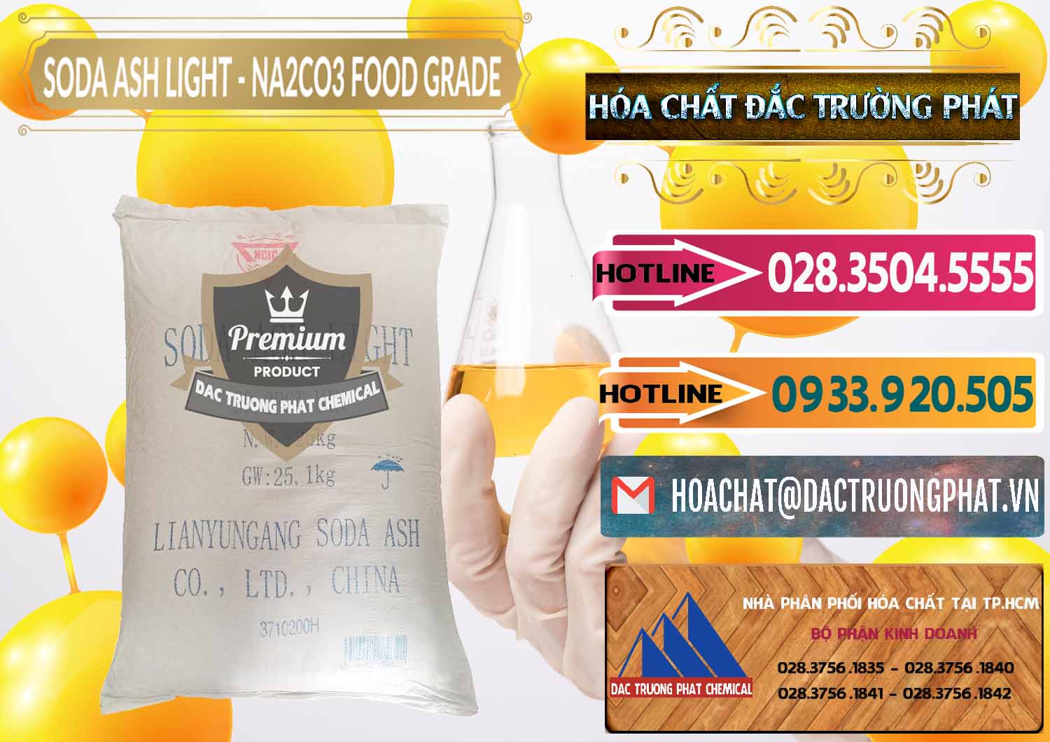 Nơi cung cấp và bán Sodium Carbonate © Muối Soda Nóng 99.2% Food Grade Đơn vị phân phối và bán Soda Ash Light – NA2CO3 Food Grade Trung Quốc China - 0127 - Công ty chuyên phân phối ( cung ứng ) hóa chất tại TP.HCM - dactruongphat.vn