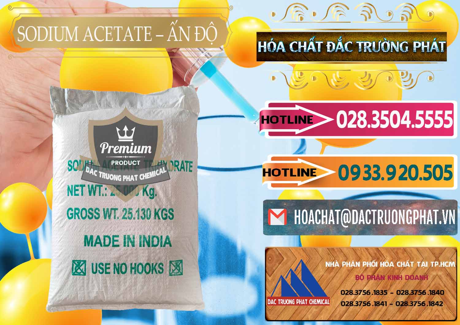 Đơn vị chuyên cung ứng và bán Sodium Acetate - Natri Acetate Ấn Độ India - 0133 - Nơi chuyên bán và phân phối hóa chất tại TP.HCM - dactruongphat.vn