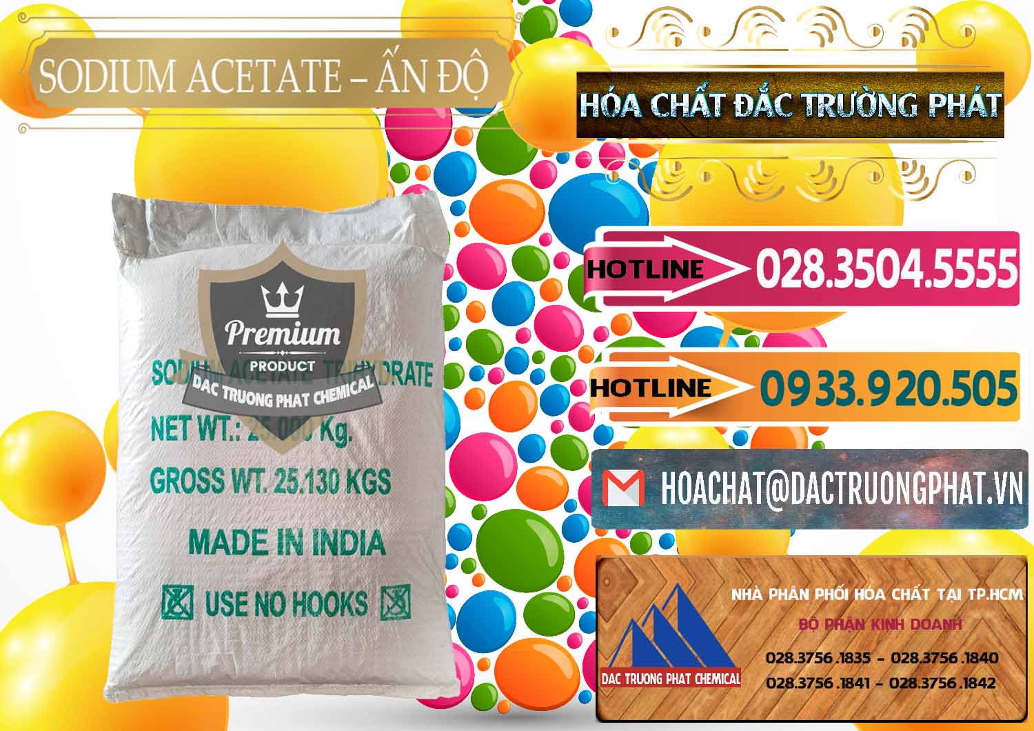 Cty chuyên phân phối & bán Sodium Acetate - Natri Acetate Ấn Độ India - 0133 - Chuyên kinh doanh ( phân phối ) hóa chất tại TP.HCM - dactruongphat.vn