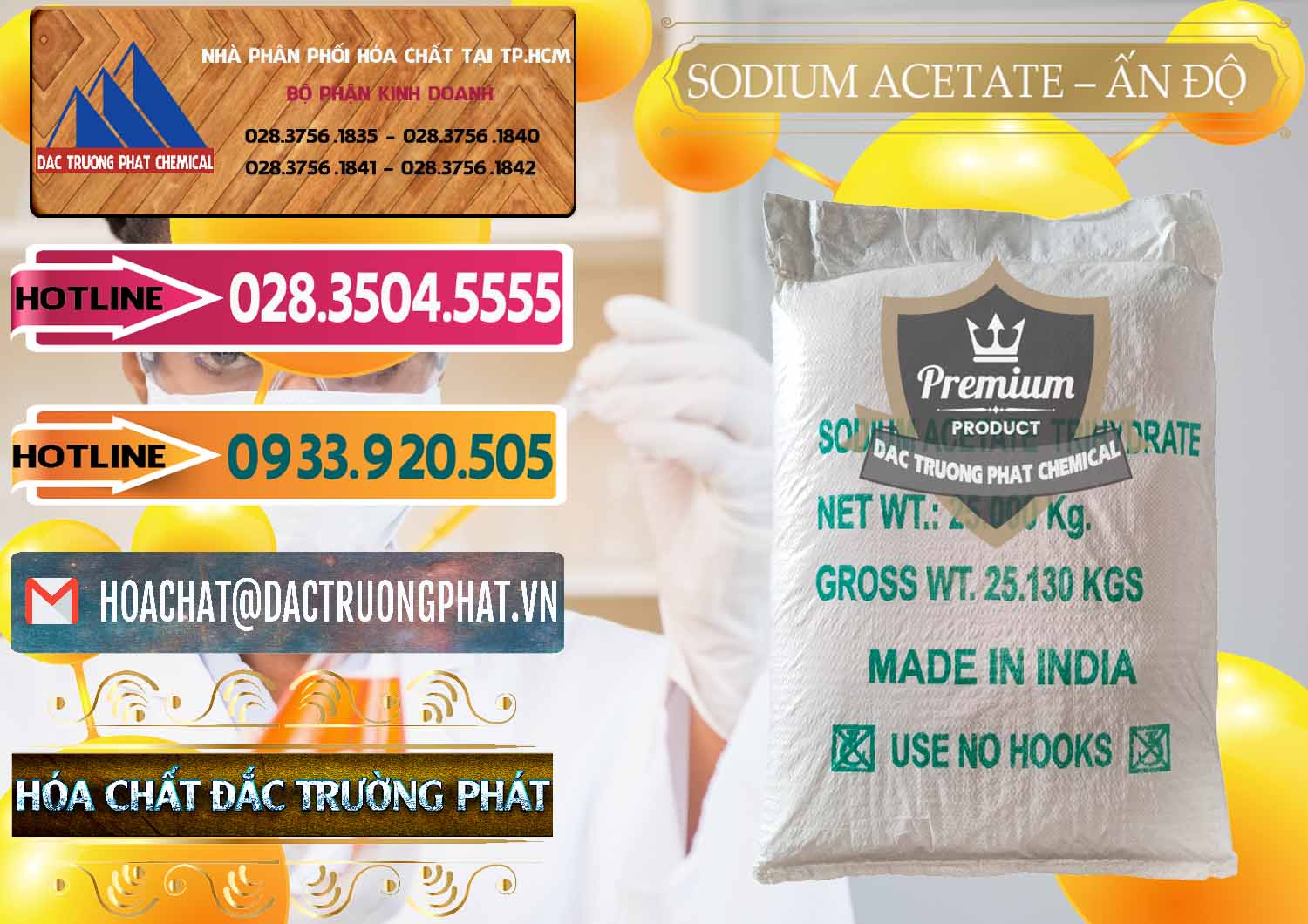 Cty kinh doanh & bán Sodium Acetate - Natri Acetate Ấn Độ India - 0133 - Phân phối & bán hóa chất tại TP.HCM - dactruongphat.vn